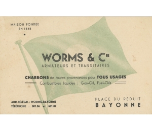 Carton de correspondance de Worms & Cie Bayonne
