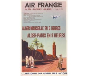 Affiche Air France - succursales Worms en Algérie