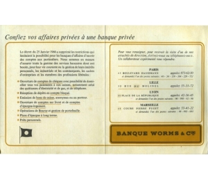 Publicité - Banque Worms & Cie